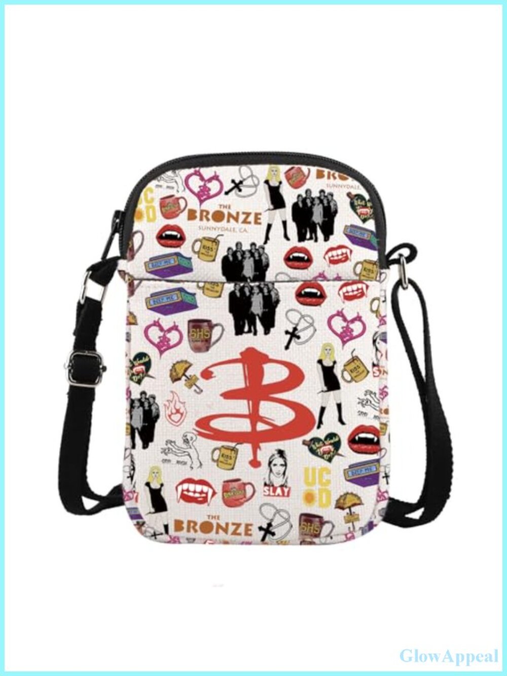 Cotton Linen Crossbody Bag Messenger Adjustable Strap Multi-Pocket